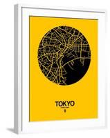 Tokyo Street Map Yellow-NaxArt-Framed Art Print