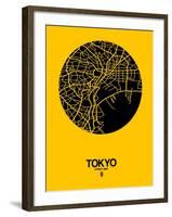 Tokyo Street Map Yellow-NaxArt-Framed Art Print