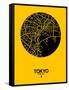 Tokyo Street Map Yellow-NaxArt-Framed Stretched Canvas