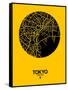 Tokyo Street Map Yellow-NaxArt-Framed Stretched Canvas