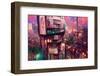 Tokyo Street Scene Computer Generated Illustration-iKinoto-Framed Photographic Print