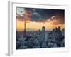 Tokyo Tower and Mt; Fuji from Shiodome, Tokyo, Japan-Jon Arnold-Framed Photographic Print