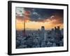 Tokyo Tower and Mt; Fuji from Shiodome, Tokyo, Japan-Jon Arnold-Framed Photographic Print