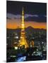 Tokyo Tower and Mt; Fuji from Shiodome, Tokyo, Japan-Jon Arnold-Mounted Photographic Print