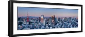 Tokyo Tower and Mt; Fuji from Shiodome, Tokyo, Japan-Jon Arnold-Framed Photographic Print