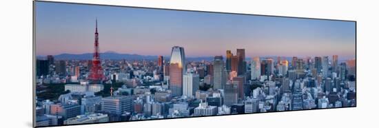 Tokyo Tower and Mt; Fuji from Shiodome, Tokyo, Japan-Jon Arnold-Mounted Photographic Print