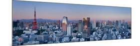 Tokyo Tower and Mt; Fuji from Shiodome, Tokyo, Japan-Jon Arnold-Mounted Photographic Print