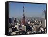 Tokyo Tower, City Skyline and Mount Fuji Beyond, Tokyo, Japan, Asia-Olivier Goujon-Framed Stretched Canvas