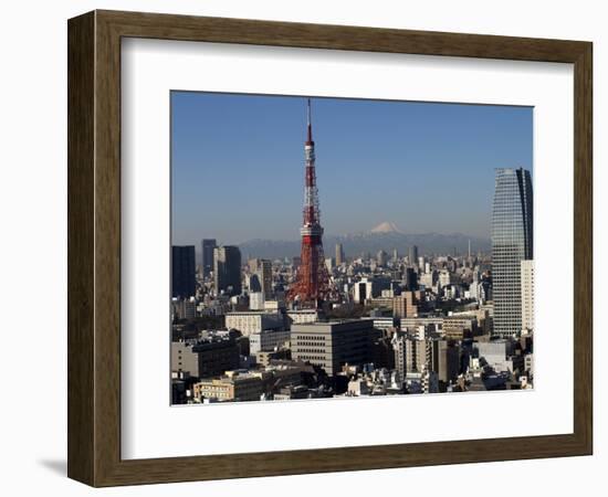 Tokyo Tower, City Skyline and Mount Fuji Beyond, Tokyo, Japan, Asia-Olivier Goujon-Framed Photographic Print