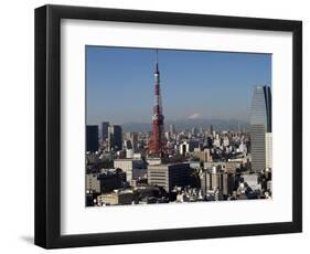 Tokyo Tower, City Skyline and Mount Fuji Beyond, Tokyo, Japan, Asia-Olivier Goujon-Framed Photographic Print