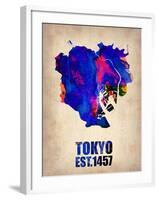 Tokyo Watercolor Map 1-NaxArt-Framed Art Print