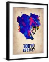 Tokyo Watercolor Map 1-NaxArt-Framed Art Print