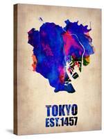 Tokyo Watercolor Map 1-NaxArt-Stretched Canvas