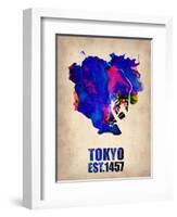 Tokyo Watercolor Map 1-NaxArt-Framed Art Print