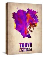 Tokyo Watercolor Map 2-NaxArt-Stretched Canvas