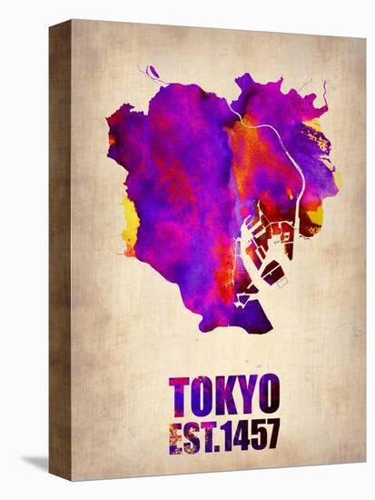Tokyo Watercolor Map 2-NaxArt-Stretched Canvas