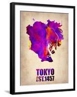 Tokyo Watercolor Map 2-NaxArt-Framed Art Print