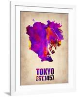 Tokyo Watercolor Map 2-NaxArt-Framed Art Print