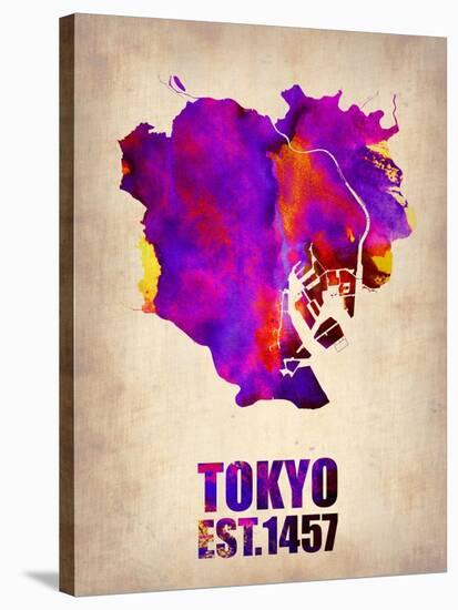 Tokyo Watercolor Map 2-NaxArt-Stretched Canvas