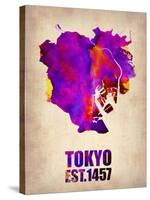 Tokyo Watercolor Map 2-NaxArt-Stretched Canvas