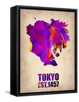 Tokyo Watercolor Map 2-NaxArt-Framed Stretched Canvas