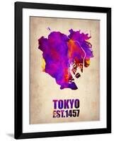 Tokyo Watercolor Map 2-NaxArt-Framed Art Print