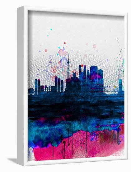 Tokyo Watercolor Skyline-NaxArt-Framed Art Print