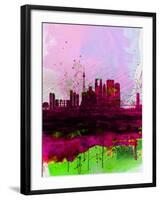 Tokyo Watercolor Skyline-NaxArt-Framed Art Print