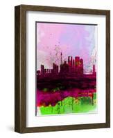 Tokyo Watercolor Skyline-NaxArt-Framed Art Print