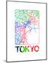 Tokyo Watercolor Street Map-NaxArt-Mounted Art Print