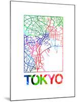 Tokyo Watercolor Street Map-NaxArt-Mounted Art Print