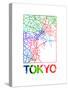 Tokyo Watercolor Street Map-NaxArt-Stretched Canvas