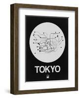 Tokyo White Subway Map-NaxArt-Framed Art Print