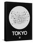 Tokyo White Subway Map-NaxArt-Framed Stretched Canvas