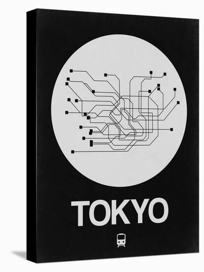 Tokyo White Subway Map-NaxArt-Stretched Canvas
