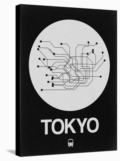 Tokyo White Subway Map-NaxArt-Stretched Canvas