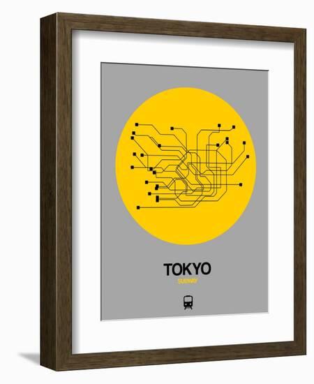 Tokyo Yellow Subway Map-NaxArt-Framed Art Print