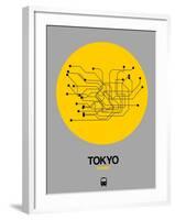 Tokyo Yellow Subway Map-NaxArt-Framed Art Print