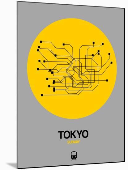 Tokyo Yellow Subway Map-NaxArt-Mounted Art Print