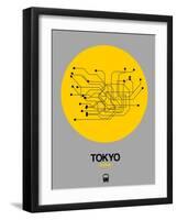 Tokyo Yellow Subway Map-NaxArt-Framed Art Print