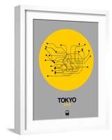 Tokyo Yellow Subway Map-NaxArt-Framed Art Print