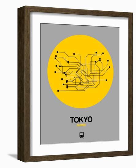 Tokyo Yellow Subway Map-NaxArt-Framed Art Print