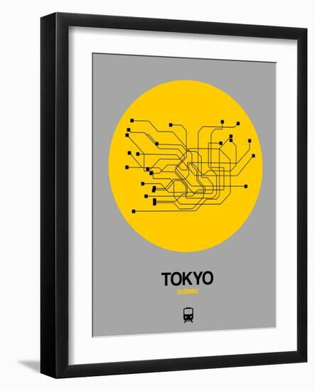 Tokyo Yellow Subway Map-NaxArt-Framed Art Print