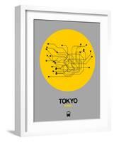 Tokyo Yellow Subway Map-NaxArt-Framed Art Print