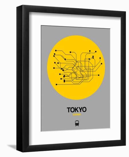 Tokyo Yellow Subway Map-NaxArt-Framed Art Print