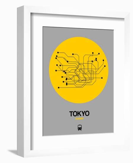 Tokyo Yellow Subway Map-NaxArt-Framed Art Print