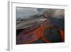 Tolbachik Volcano Erupting with Lava Flowing Down the Mountain Side-Sergey Gorshkov-Framed Photographic Print