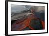 Tolbachik Volcano Erupting with Lava Flowing Down the Mountain Side-Sergey Gorshkov-Framed Photographic Print