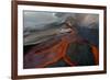 Tolbachik Volcano Erupting with Lava Flowing Down the Mountain Side-Sergey Gorshkov-Framed Photographic Print