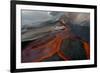 Tolbachik Volcano Erupting with Lava Flowing Down the Mountain Side-Sergey Gorshkov-Framed Photographic Print